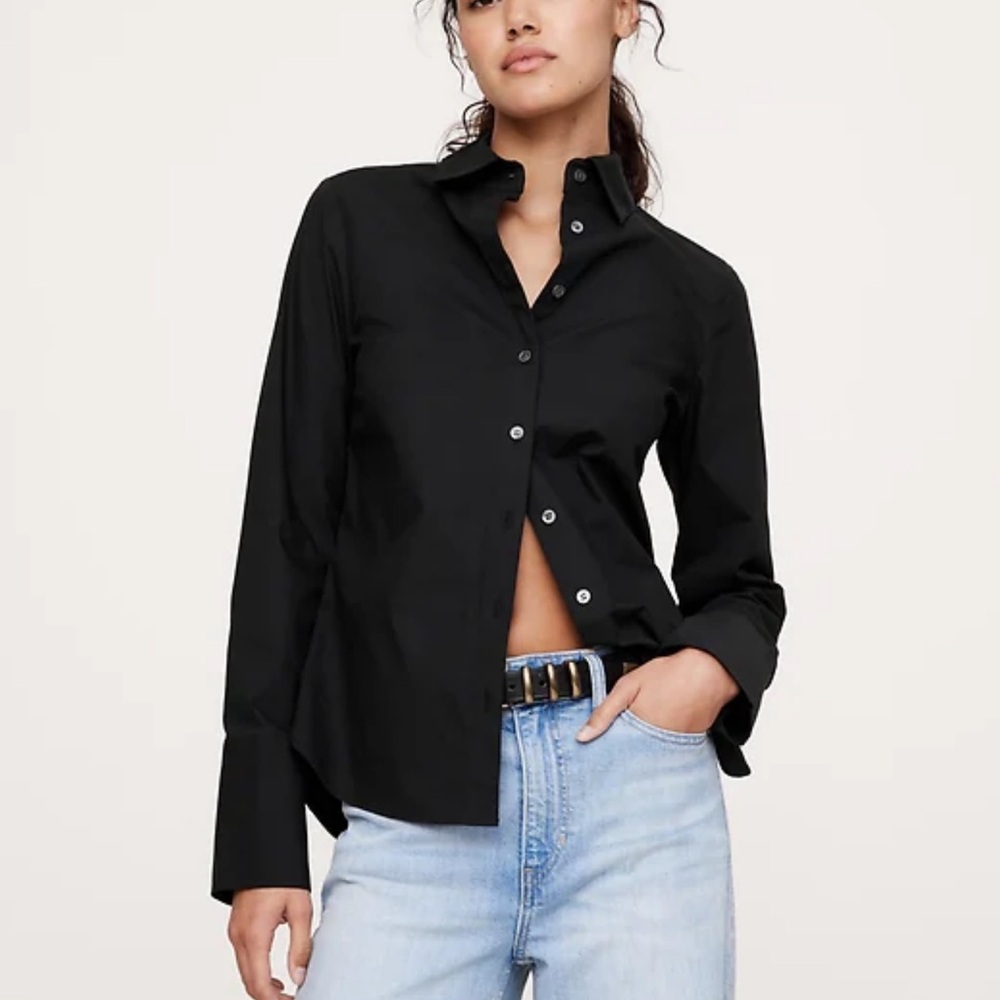 NEW Banana Republic Black Button-Up Shirt, M